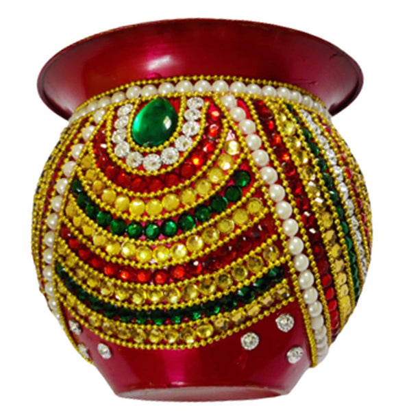 DMS RETAIL Decorated Kalash for Puja Pongal Karvachauth Marriage Ocassion,Wedding Decoration dmsretail