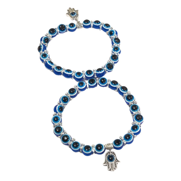 DMS RETAIL Evil Eye Bracelet Fashion Jewellery Adjustable Multi Style Bracelet Sets Made with Beads For Women; Girls ; Boys; Men Friendship Bracelets Set Of 2 Brecelet dmsretail