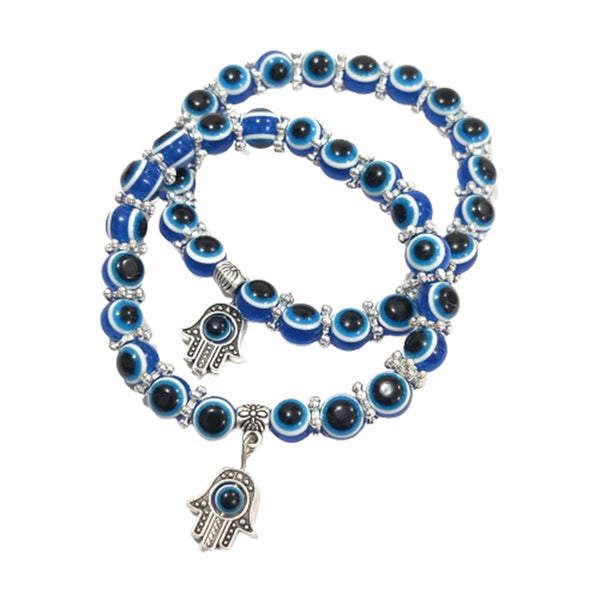 DMS RETAIL Evil Eye Bracelet Fashion Jewellery Adjustable Multi Style Bracelet Sets Made with Beads For Women; Girls ; Boys; Men Friendship Bracelets Set Of 2 Brecelet dmsretail