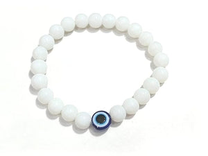 DMS RETAIL Girls & Boys Pure White Evil Eye Hand Bracelet for Luck Bringing and Protection Friendship Bracelet Nazarbattu Pack Of 1 dmsretail