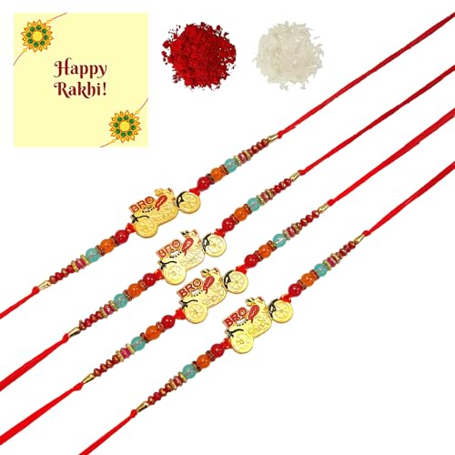 DMS RETAIL Set Of 4 Bike Motorcycle Rakhi For Brother | Rakhi Combo | rakhi || rakhi set || rakhi for brother || rakhi combo || bhaiya bhabhi rakhi || rakhi gifts dmsretail