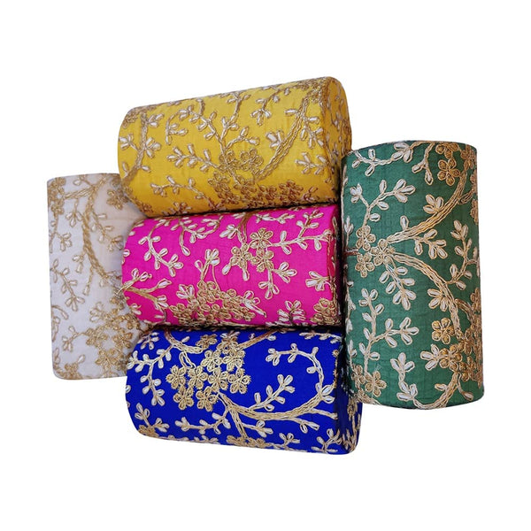 DMS RETAIL Silk Embroidered Bangle Organiser For Women|Bangle Box Storage For Women|Return Gift Favor Box-6 Inches (Pack Of 4 Box) dmsretail