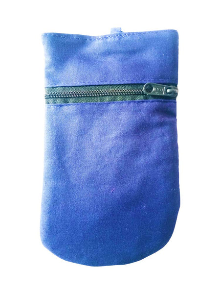 DMS RETAIL Traditional Mobile Pouch for Women with Waist Clip and Belt Embroidered Mobile Pouch Blue dmsretail