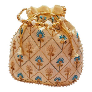 Embroidered flower blue