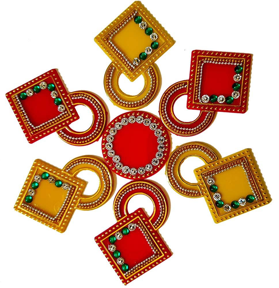 Multicolor Acrylic Handcrafted Decorative Rangoli Set for Floor