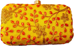 Multicolored Jardosh Embroidered Ethnic Clutch Box Purse For Women dmsretail