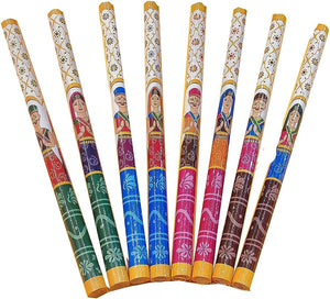 Raja Rani Dandiya Sticks Traditional Seth Sethani Wooden Dandiya Pack Of 1 dmsretail