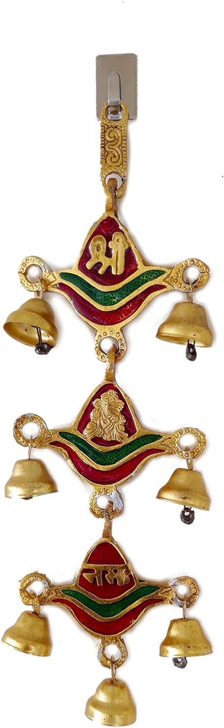 Shree Ganesh Hanging Bells,12 Inches, Hanging Bells for WallDecoration,Door Entrance Hangings Pack of 1 dmsretail