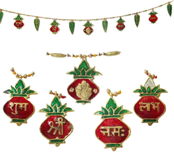 Shubh Labh Kalash Toran Handmade Door Hanging for Home and Diwali Decoration Bandanwar dmsretail