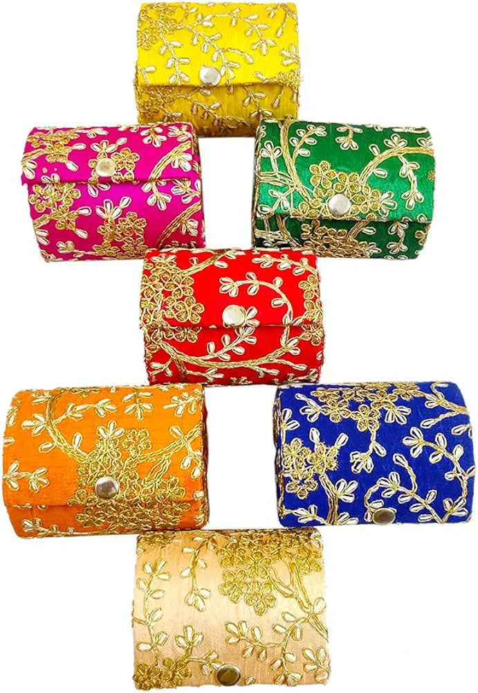 Silk Embroidered Bangle Organiser |Return Favour Box|Bangle Box Storage For Women Pack of (2) dmsretail