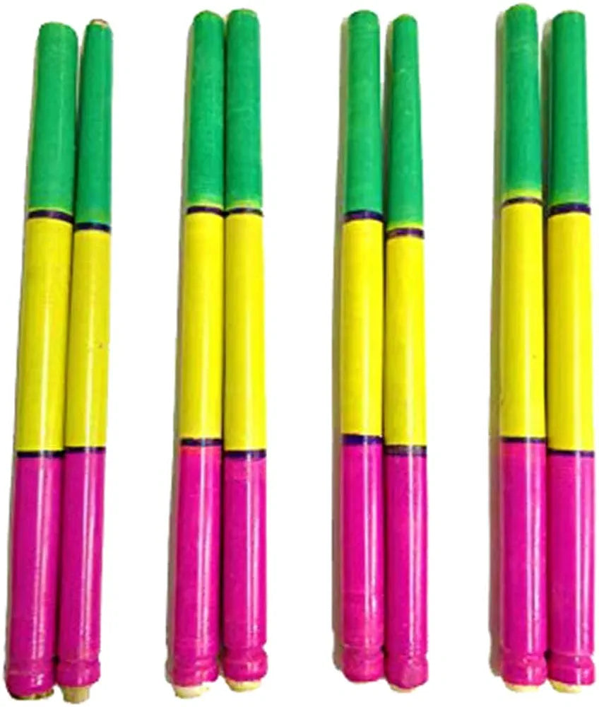 Three Color Sankheda Wooden Dandiya Sticks for Dance Garba Sticks for