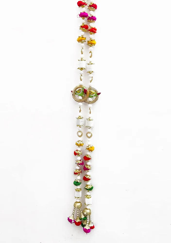 Traditional White Moti Beads Side Hangings for Main Door Latest Home