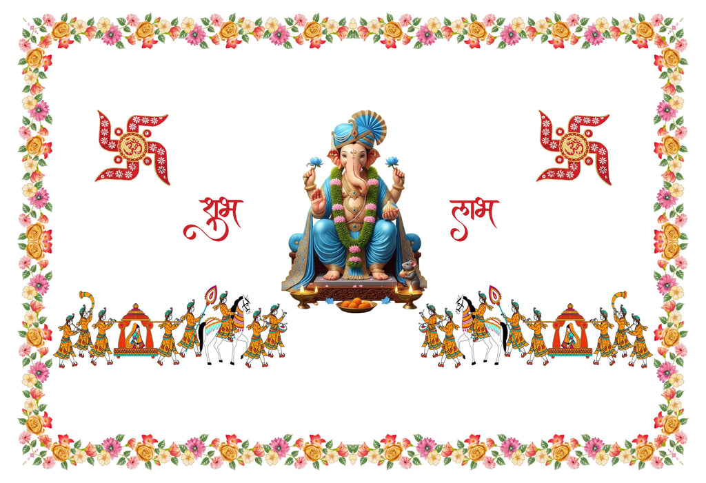 DMS RETAIL Hindu Wedding Antarpat Cloth | Printed Marriage Curtain | Bride Groom Ritual Cloth for Wedding Ceremony |