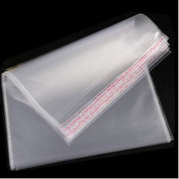 Transparent Plastic Packing Bags Adhesive Plastic Poly Bag Clear Self Adhesive Plastic Bags Size 10X14 Inches dmsretail