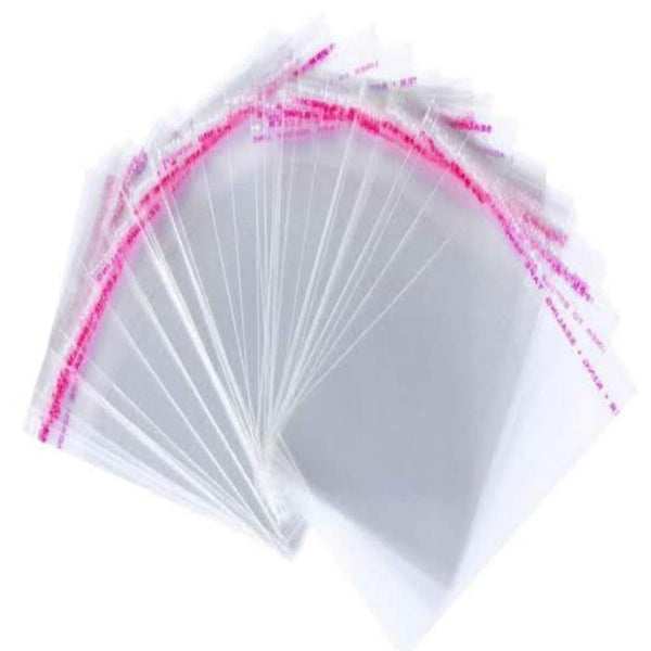 Transparent Plastic Packing Bags Adhesive Plastic Poly Bag Clear Self Adhesive Plastic Bags Size 6X8 Inches dmsretail