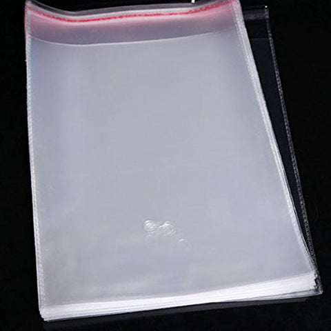 Transparent Plastic Packing Bags Adhesive Plastic Poly Bag Clear Self Adhesive Plastic Bags Size 7X10 Inches dmsretail