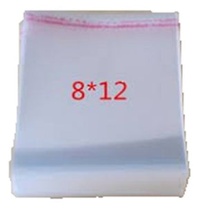 Transparent Plastic Packing Bags Adhesive Plastic Poly Bag Clear Self Adhesive Plastic Bags Size 8X12 Inches dmsretail