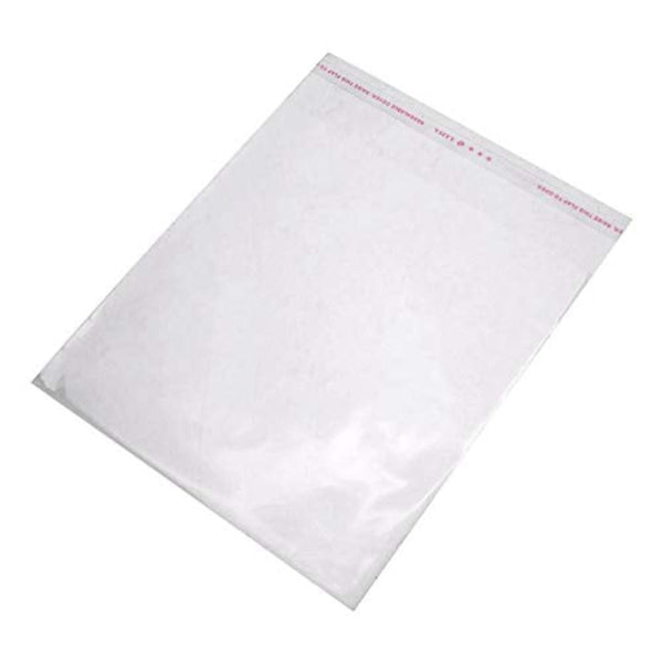 Transparent Plastic Packing Bags Adhesive Plastic Poly Bag Clear Self Adhesive Plastic Bags Size 8X12 Inches dmsretail