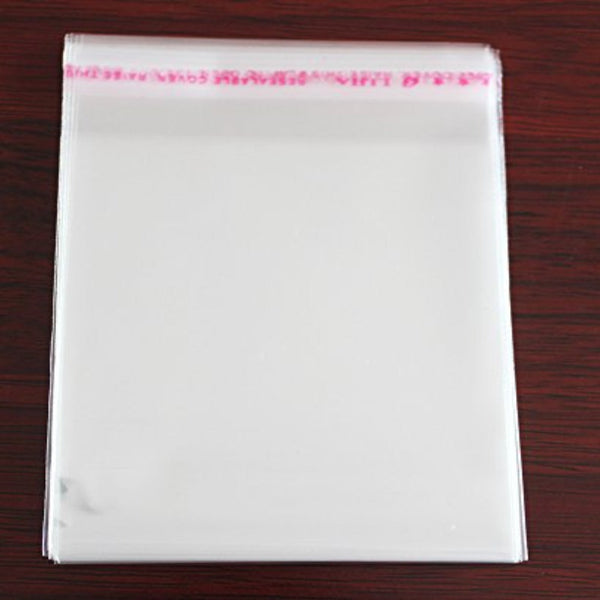 Transparent Plastic Packing Bags Adhesive Plastic Poly Bag Clear Self Adhesive Plastic Bags Size 8X12 Inches dmsretail