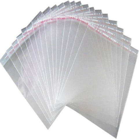 Transparent Plastic Packing Bags Adhesive Plastic Poly Bag Clear Self Adhesive Plastic Bags Size 9X10 Inches dmsretail