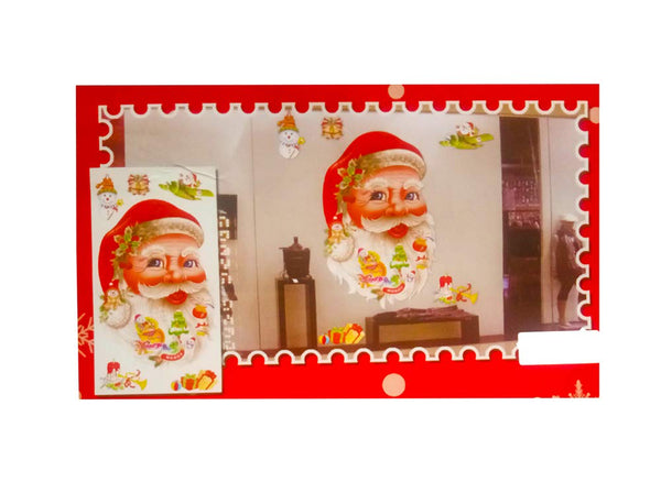 DMS RETAIL 5D Merry Christmas Santa Claus Car Wall Stickers PVC Vinyl Christmas Decoration Wall Stickers for Home Decoration (Pack of 4 Sticker) dmsretail