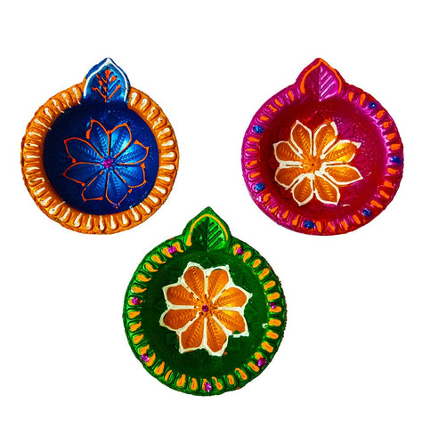 DMS RETAIL Clay Diyas for Diwali/Terracotta Diwali Diya/Diya Set for Home Indoor Outdoor Diwali Decoration (Pack of 12 Diya) dmsretail