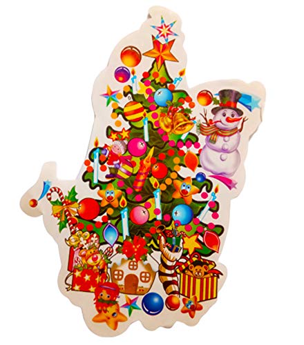 DMS RETAIL Decorated Christmas Wall Sticker PVC Vinyl Christmas Decoration Wall Stickers for Home Decoration (Pack of 4 Sticker) dmsretail