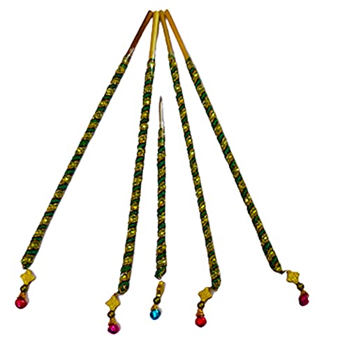 DMS RETAIL Decorated Fancy Pithi Sticks for Haldi Ceremony|Pithi Saliya Sticks for Marriage Function|Marriage Puja Decoration Items dmsretail