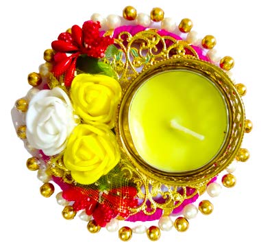 DMS RETAIL Decorative Diya for Diwali Decoration | Anniversary Birthday Decoration Items|Balcony Decoration |Tealight Candle Holders for Home Decoration Set of (10) dmsretail