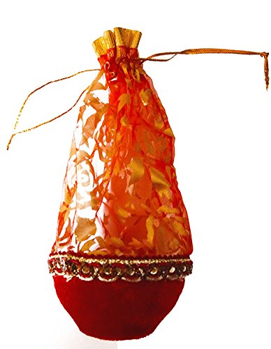 DMS RETAIL Decorative Organza Potli Bag with Velvet Decorative Bowl/Katori/Box/Return Gift/Engagement/Baby Announcement Box-Pack of 2 dmsretail