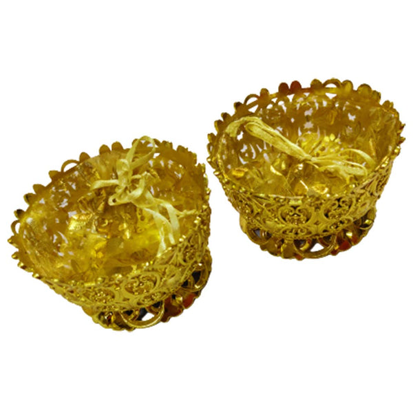 DMS RETAIL Decorative Organza Potli Basket Wedding Return Gift Favor Pack Of (12) dmsretail