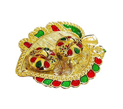 DMS RETAIL Designer Acrylic Pooja thali Kankavati |Festival Ethnic Puja Thali Gift for Diwali Wedding Return Gift dmsretail