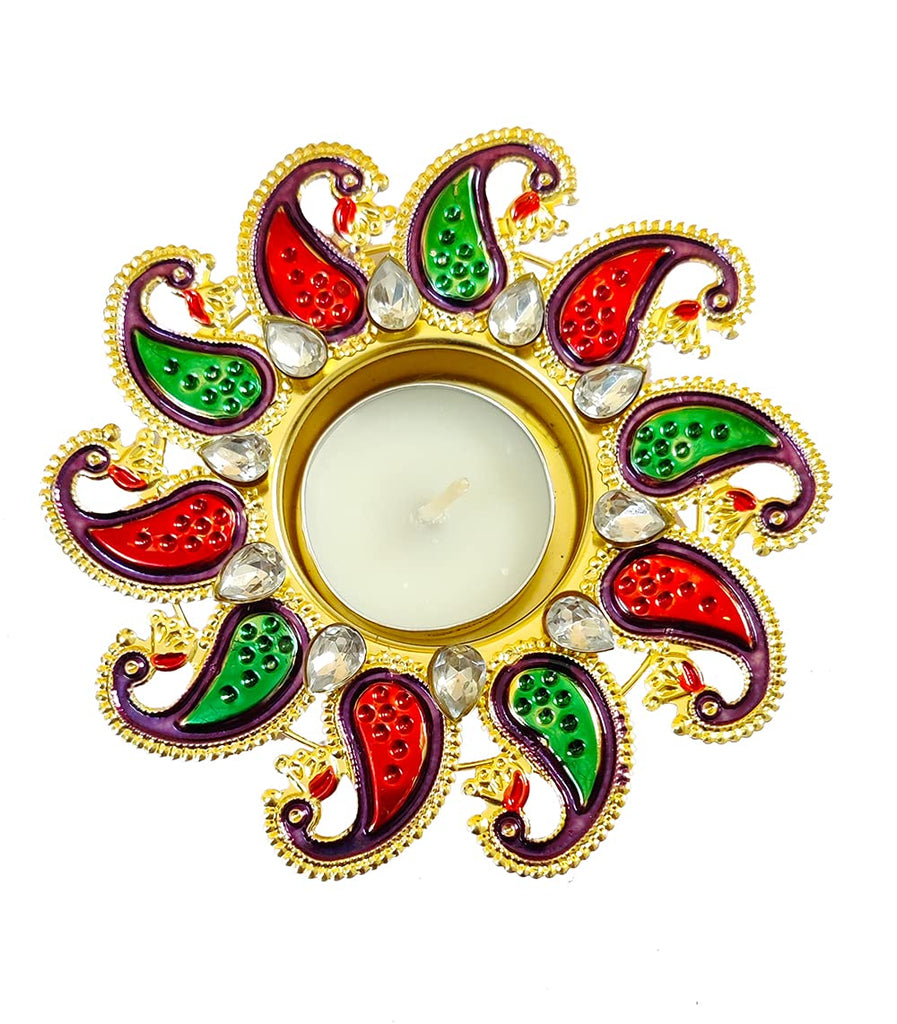 DMS RETAIL Designer Metal Decorative Diya for Diwali Festival|Diwali Diya,Puja Diya Deepak, Candles, Home Decoration,Rangoli Light Diya Pack of 1 (Pattern3) dmsretail