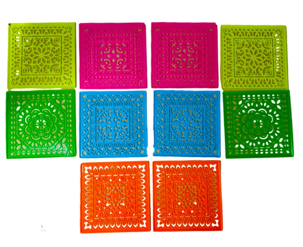DMS RETAIL Different Design Square Rangoli Stencil for Floor Decoratio ...