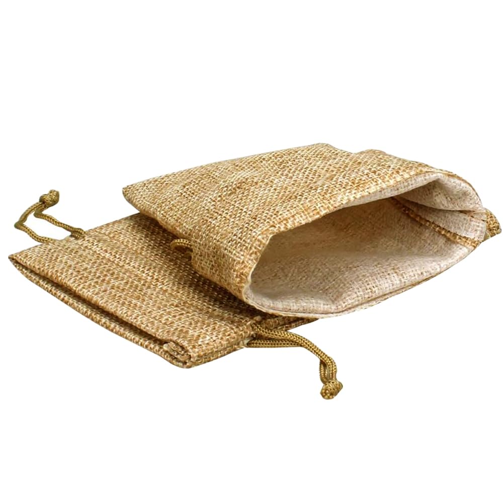 8x10 CM Jute Potli Bag Gift Return Gifts Bags| Natural Jute Colour Drawstring Bags| Pack of 10