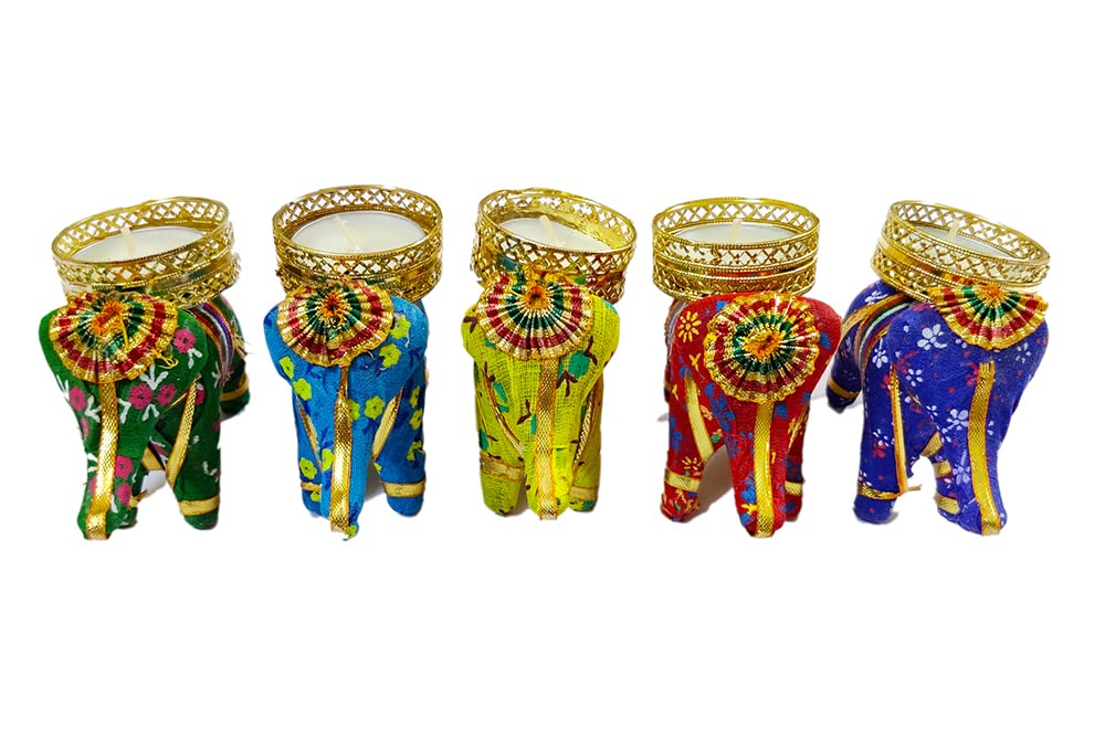 DMS RETAIL Elephant Decorative Diya for Diwali Festival|Diwali Diya,Puja Diya Deepak, Candles, Home Decoration,Rangoli Light Diya Pack of (10) dmsretail