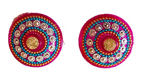DMS RETAIL & Ethnic Acrylic Peacock Shape Decorative Pooja Thali with Kumkum Holder for Diwali Pooja Rakhi Thali Enaagement Plate dmsretail