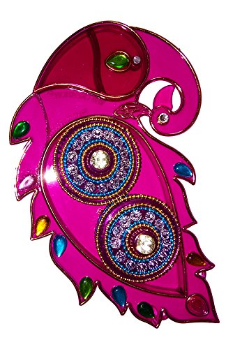 DMS RETAIL & Ethnic Acrylic Peacock Shape Decorative Pooja Thali with Kumkum Holder for Diwali Pooja Rakhi Thali Enaagement Plate dmsretail