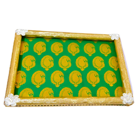 DMS RETAIL Hamper Packing Tray|Decorative Tray for Packing|Wedding Dry Fruit Packing Tray for Wedding,Diwali,Functions (Green) dmsretail