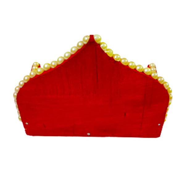 DMS RETAIL Handcrafted Wooden Decorative Sihasan for Mandir|Sinhasan for Laddu Gopal|Shihasan for God|Decoration for Temple (5 Inch) dmsretail