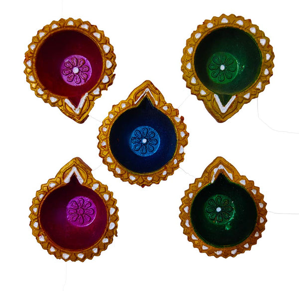 DMS RETAIL Handmade Terracotta Decorative Diya for Diwali Mitti Diya for Pooja & Festival Oil Lamp Earthen Clay Diya for Decoration Set of 18 Diya dmsretail