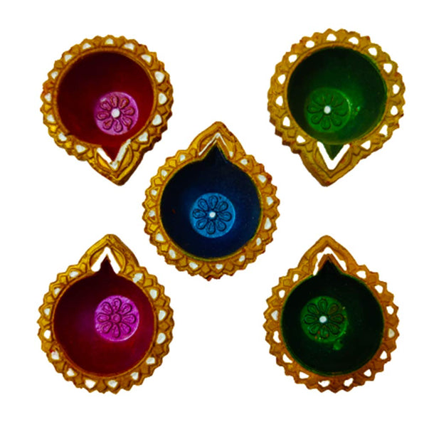 DMS RETAIL Handmade Terracotta Decorative Diya for Diwali Mitti Diya for Pooja & Festival Oil Lamp Earthen Clay Diya for Decoration Set of 18 Diya dmsretail