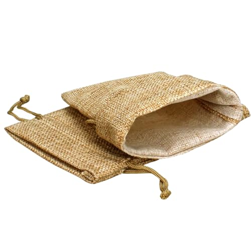 DMS RETAIL Party Favor Jute Bags Potli Bags for Women Royal Clutch Batwa Dryfruit, Chocolate, Shagun, Return Bag Pack Of 15 (10X14 CMS) dmsretail