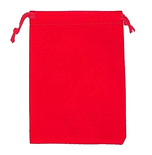 DMS RETAIL Plastic Velvet Drawstring Gold Coin Shagun Potli Pouch Bags (Red; 3X3 Cm; Pack Of 5) dmsretail