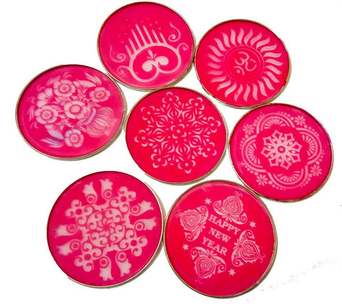 DMS RETAIL Rangoli Set of 10 Stencils for Floor Rangoli Decoration Diwali Decoration 4 Inches Round dmsretail