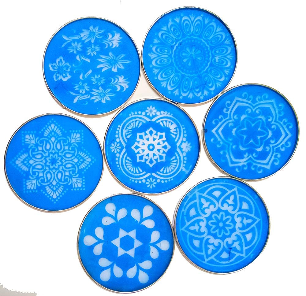 DMS RETAIL Rangoli Set of 4 Rangoli Stencils for Floor Decoration Diwali Decoration 8 Inches Round dmsretail