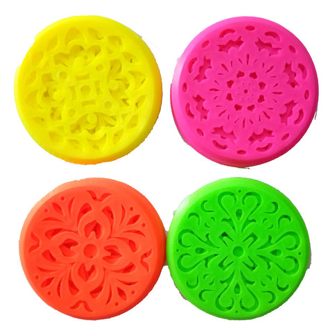 DMS RETAIL Rangoli Set of 6 Rangoli Stencils for Floor for Rangoli Decoration Diwali Decoration 4 Inches Round dmsretail