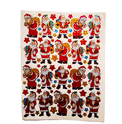 DMS RETAIL Ready to Stick Different Posture Santa Claus Wall Sticker PVC Vinyl Christmas Decoration Wall Stickers for Home Decoration (Pack of 2 Stickers) dmsretail