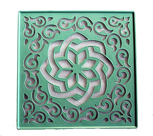 DMS RETAIL Set of 10 Big Size Rangoli Stencils and 500 Grams of White Color for Rangoli Decoration Floor Decoration Diwali Decoration 8 Inches dmsretail