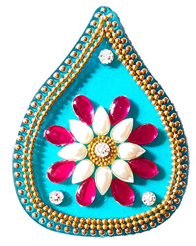 DMS RETAIL Single Piece Attractive Acrylic Stone and Pearl Kundan Rangoli - Multiple Design can be Done dmsretail